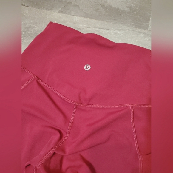 NWOT Lululemon Align High-Rise Pant. Crop. Pockets. Pink, "Pomegranate". Size 4. - Picture 7 of 13